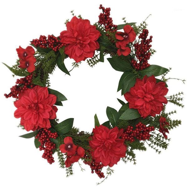 

artificial flowers dahlia wreath spring wreath outdoor for front door 67jb1