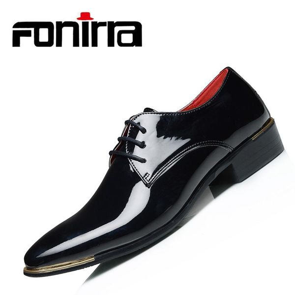

fonirra men quality leather shoes zapatos de hombre soft designer men derby shoes dress business office formal shoe 372, Black