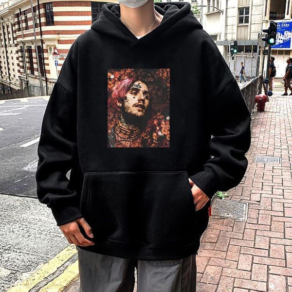 

men's hoodies & sweatshirts hip hop lil peep streetwear singer print men's sweatshirt harajuku fashion hoody funny swag rapper sup, Black