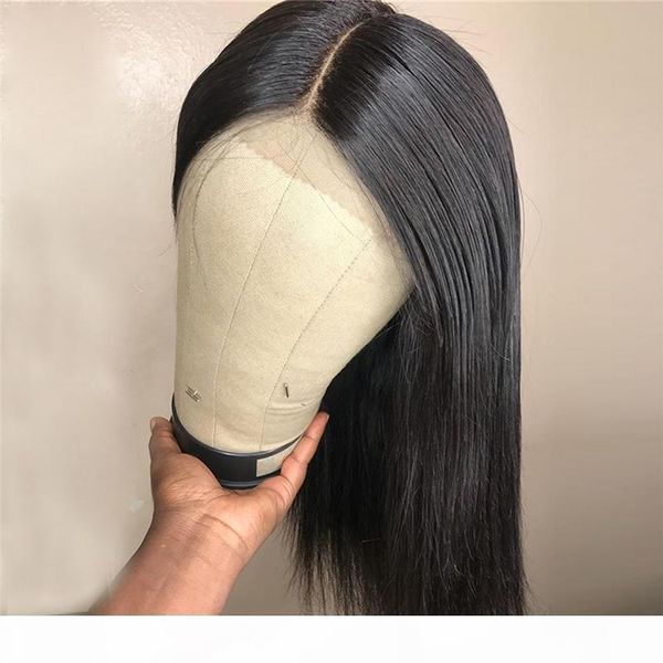 

бразильский парик 4 * 4 прямой шнурок закрытие парик полный парик фронта человеческих волос парики pre-щипковых с ребенком волос remy парик, Black;brown