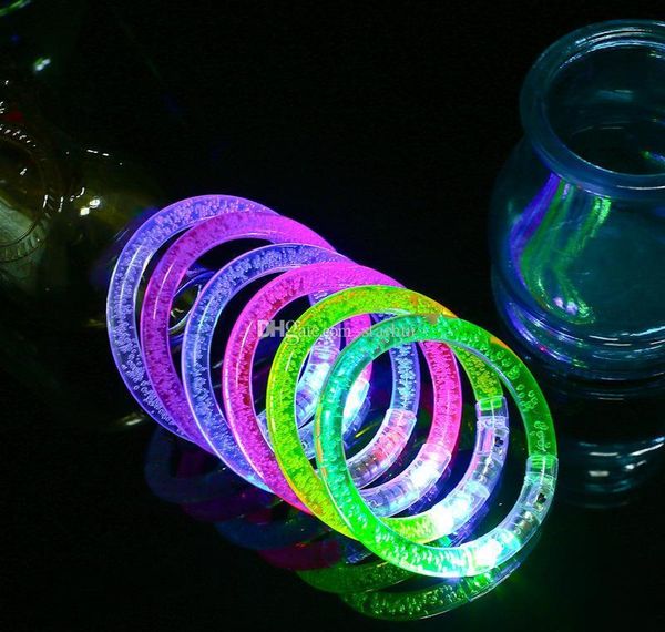 

led glitter bracelet bandgle led crystal gradient color hand ring acrylic glow flash light sticks party dance x wmtwad dhsybaby