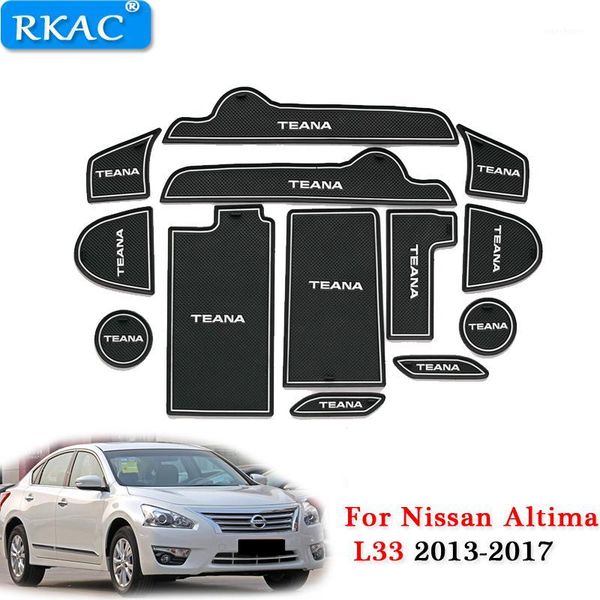 

rkac for teana altima l33 2013-2018 door slot pad car anti slip mats rubber mat cup cushion dust mat gate slot pads1