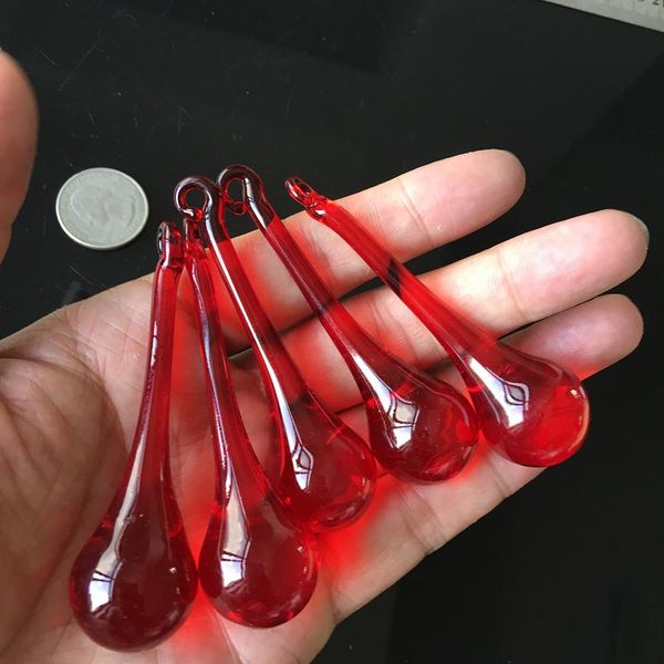 

5 of 80mm transparent red glass glass art prism drop spider pendant crystal pendant suncatcher diy h jllzke