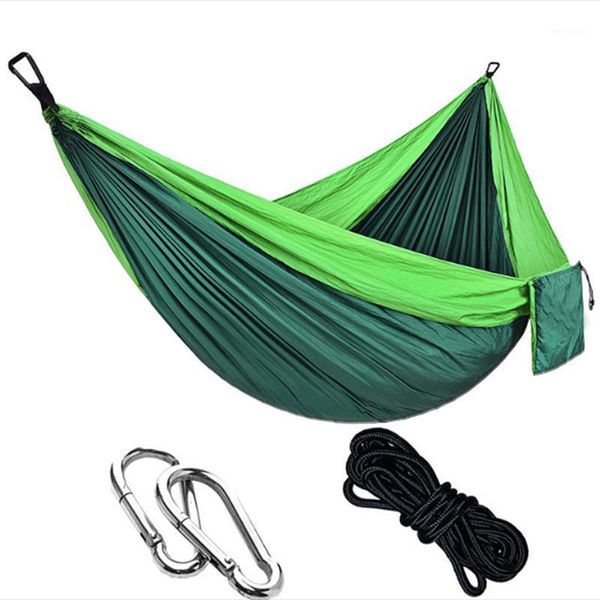 

nylon double person hammock camping outdoor backpacking travel survival garden swing hunting sleeping bed portable hammock1