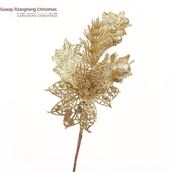 

bbeoo simulation tree 23cm gold powder hollow fruit spike cuttings gold powder fruit christmas christmas decorative cuttings and leaves wczq