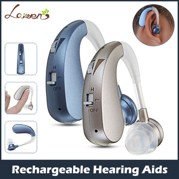 

rechargeable mini digital hearing aid sound amplifiers wireless ear aids for elderly moderate to severe loss drop shipping