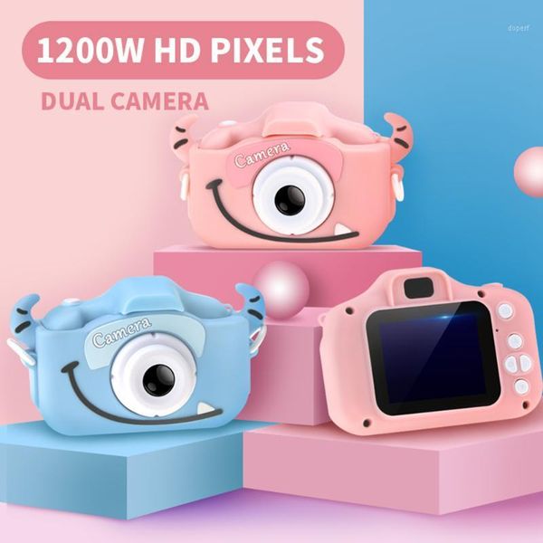 

new hd 1080p dual digital camera for children kids camera with cartoon case children's for kids birthday christmas gift1