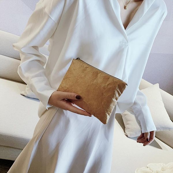 

tyvek экологию clutch bag женской простая сплошной цвет кошелек женщина макияж сумка мешок dos bolsas feminina mujer sac a главный