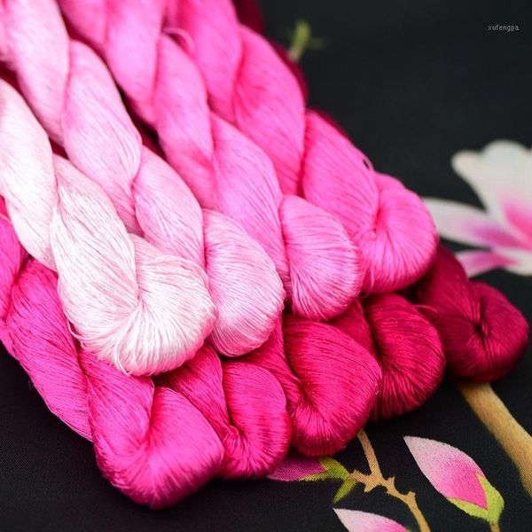 

1pcs/400m silk embroidery thread / 100% silk thread /hand embroidery embroider cross stitch/rose pink /9 pure colors1, Black;white