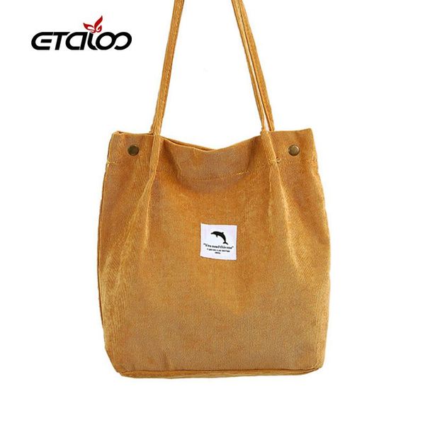 

2020 new women shopping bag female canvas cloth shoulder bag environmental storage handbag reusable foldable eco grocery totes