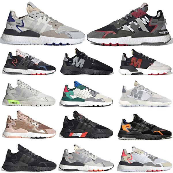

2020 men women fashion running shoes nite jogger collegiate green grey volt 3m black outdoor jogger trainers runners sneakers size 36-45, White;red