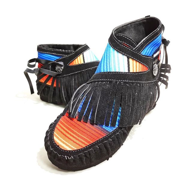 

2020 new women ankle boots autumn casual flat retro boots female fashion tassels ladies women shoes plus size 43, Black