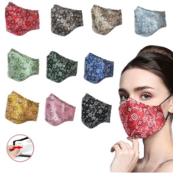 

2020 new fashion printed cotton design face mask dust respirator can be washed with water and inserted with filters face masks
