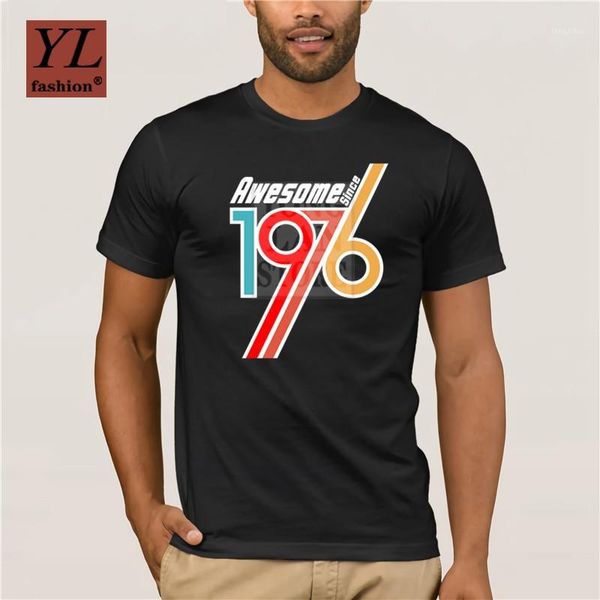

men's t-shirts 2021 summer fashion printed men's t-shirt 100% cotton awesome since 1976 40th birthday gift trendy creative graphic, White;black