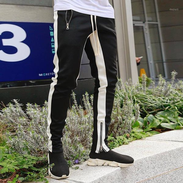 

running pants 2021 muscle kid brother fitness trousers foot mouth zipper cotton summer casual athletic pants1, Black;blue
