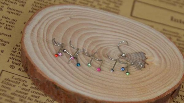 

steel body stude nose crystal rings nose piercing jewelry titanium art wmtbb bdegarden, Silver