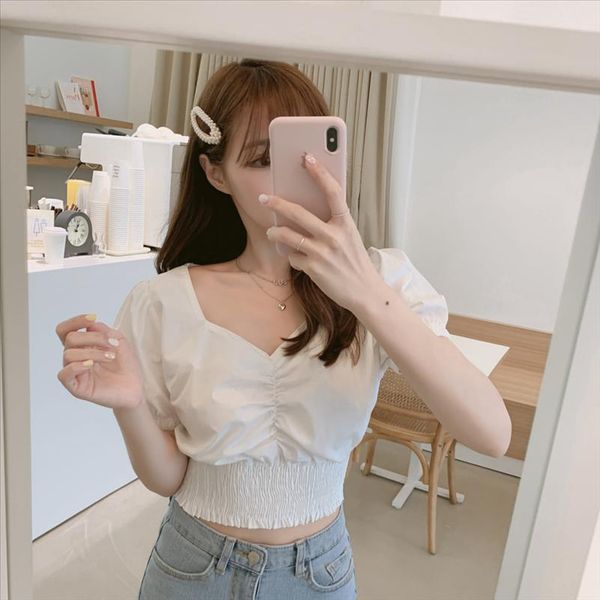 

v neck crop shirt summer white blouses women femme casual women short sleeve girls blouse cotton plus size