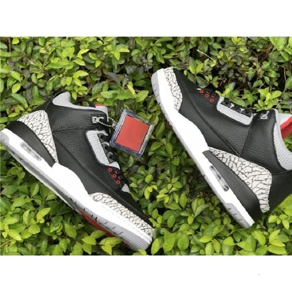 

release quality grey 3s basketball black shoes comfort cement iii fashion sport zapatos sneakers ship with box