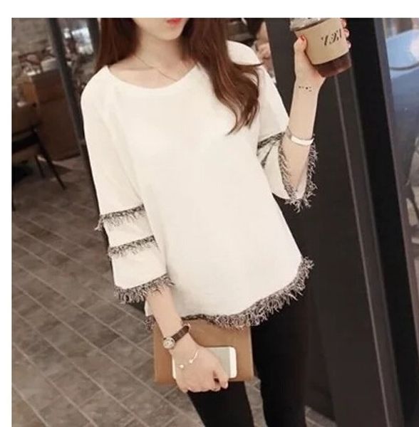 

весна осень одежды сплошной цвет футболки clothingclothes и clothingcropped рукав женская футболка средний и длинный рукав студентку, White