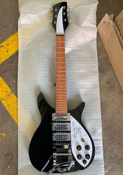 

super seller,john lennon verion rickenback 325 version guitar,tremolo version. black color with signature,20200327