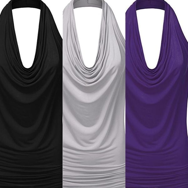 

новый жилет сплошного цвета без рукавов женщин свисающей открытой спины сексуального нового пуловер жилет сплошного цвета пуловер без рукаво, White