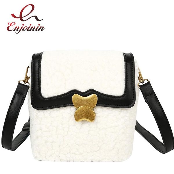 

faux fur small soft crossbody bags for women winter shoulder bag purses and handbags bucket bag