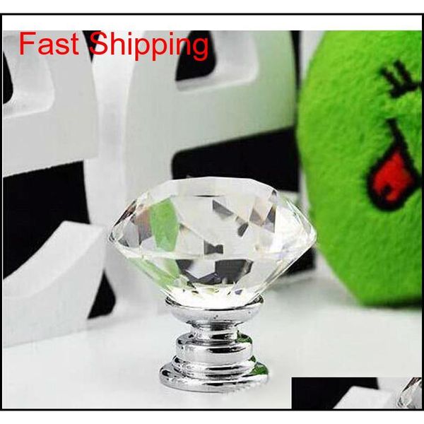 

wholesale 40pcs/lot new selling 30mm diamond shape crystal glass cabinet handle cupboard qylfes yh_pack