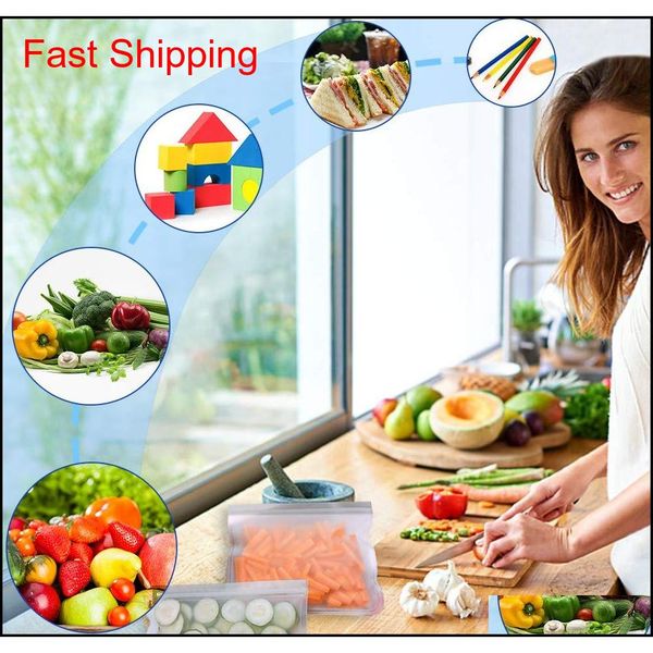 

food storage bag reusable er bag peva zipper sile bag leakproof home kitchen orga qylaaa sweet07