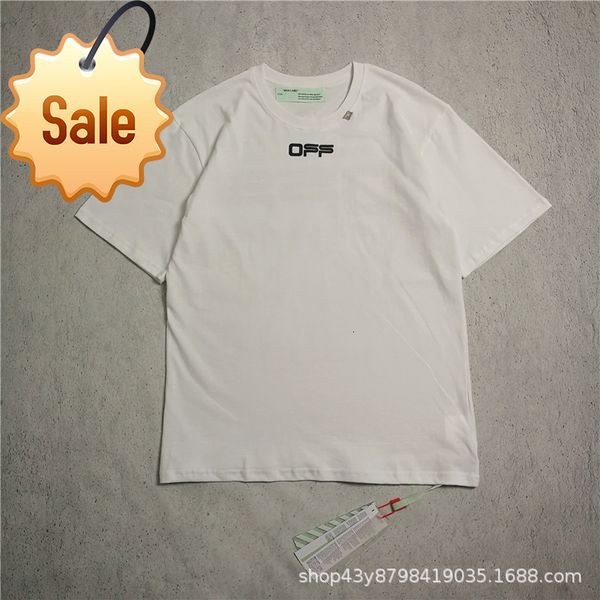 

2022 new off style white fireworks arrstyle oversize short sleeve t, White;black