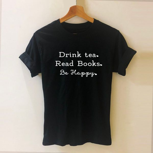 

drink tea read books be happy print women tshirts cotton casual funny t shirt for lady tee sport hooded sweatshirt hoodie