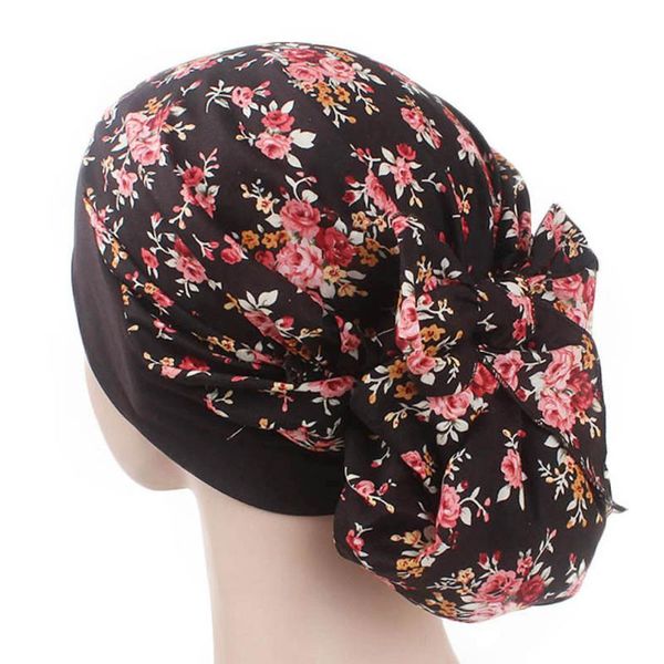 

beanie/skull caps women retro hat muslim cancer chemo beanie turban head wrap cap stretch loss scarf, Blue;gray