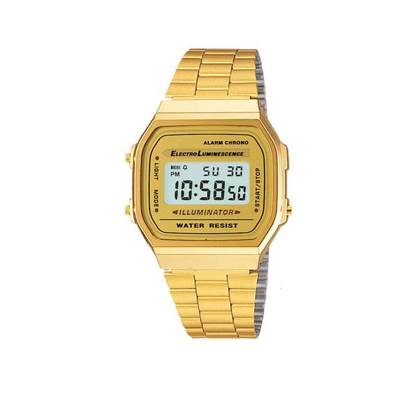 

watch f91-w gold classic a168-w small electronic watch4x7t, Slivery;brown