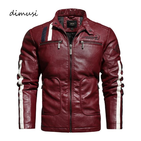 

winter leather jacket men casual thick leather windbreaker biker coats mens slim faux leather motorcycle jackets clothing, Black;brown
