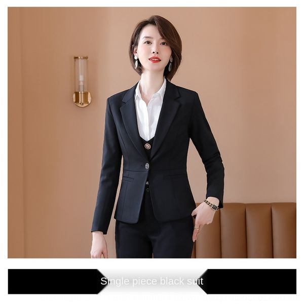 

bl6ro women's fashionable high-end women's ol professional suit temperament vertical feeling fashion goddess suit gan practice bus, Gray