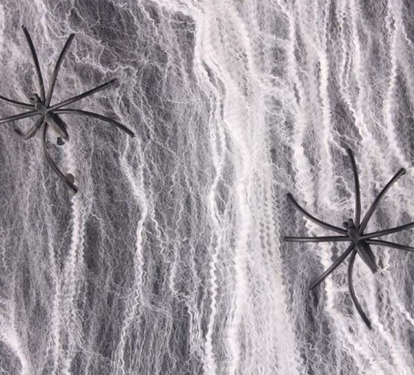 

20g/bag halloween decora o spider web scary party scene props white stretchy cobweb horror house home ktv decoration accessories