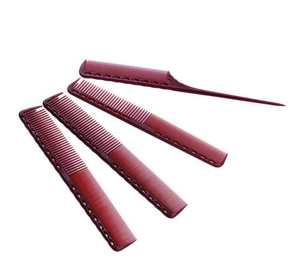 

4pcs/set dull red anti-static professional comb beauty salon styling comb short haircutting kit for ha jlldps rimmer, Silver