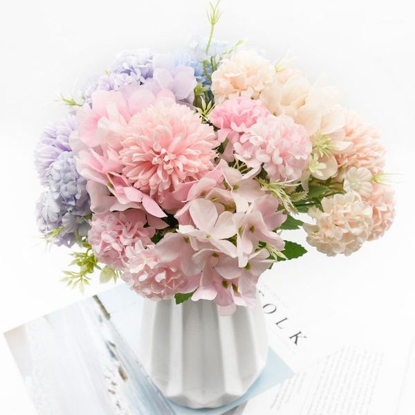 

10 bundles artificial flowers home decoration accessories wedding diy dining table bonsai hydrangea crafts for autumn decoration1