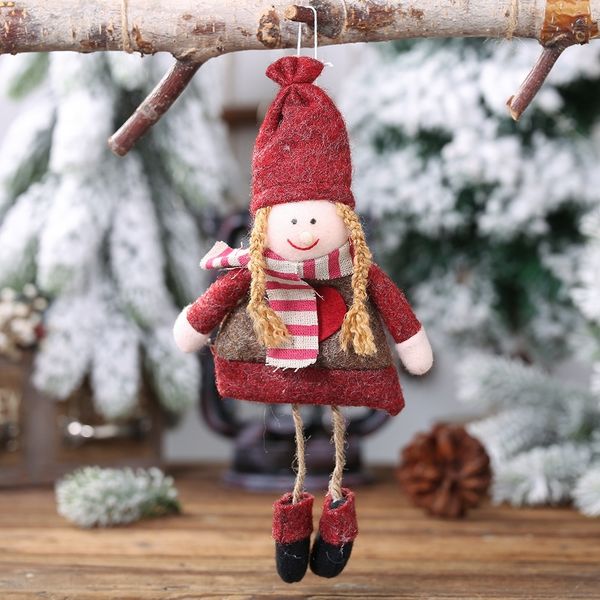 

sfbbm zicheng christmas pendant decorative products new girl hanging legs pendant accessoriesdoll ornamentssmall christmas creative doll lit