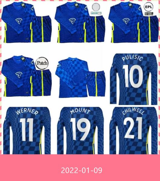 

21 22 kante mount havertz werner soccer jerseys home pulisic chilwell kovacic man 2022 long sleeve 2021 jersey shirt, Black;yellow