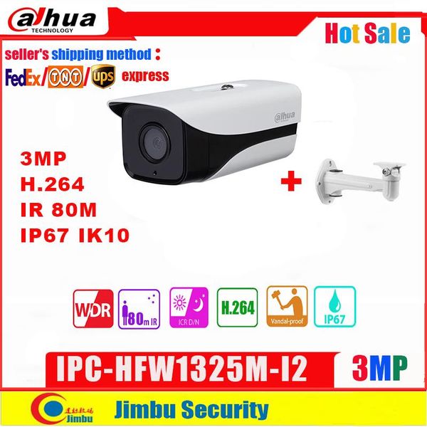 

cameras dahua 3mp ip camera ipc-hfw1325m-i2 with bracket h.264 ip67 onvif ir 50m surveillance network dome 3dnr day/night