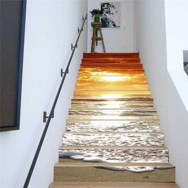 

amjpvc magic set creative simple 13 piece beach sunlight stair step wall paste
