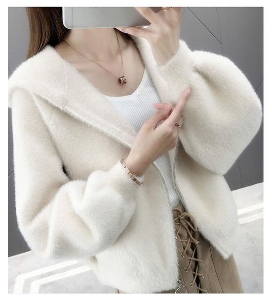 

european and american fashion women's 2020 autumn and winter wear faux mink long-sleeved hooded cold-proof and warm fur coat 88933, Black;brown