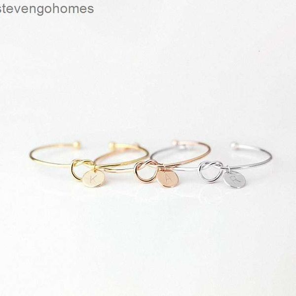 

26 fashion personality versatile knot english letters bracelet, Slivery;golden