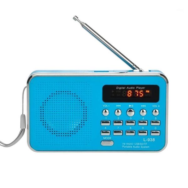

l-938 mini portable digital fm radio 3w output power / 1.5 inch display screen / support usb drive tf sd mmc card aux-in1