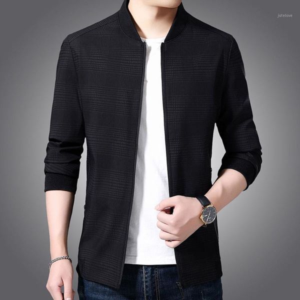 

slim fit solid mens bomber jacket 2020 spring autumn male baseball thin jackets brand casual coat men's windbreaker jacket1, Black;brown