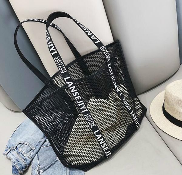 

designer women handbag luxury hollow-out summerc mesh female bag single shoulder bag oversize beach shopping bag sail/ph-rg2010103