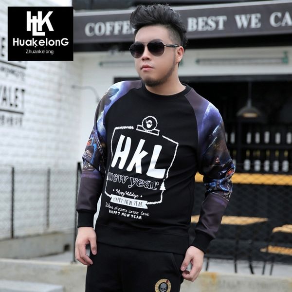 

zgopp kelon large unif suit suit baseball uniform sleeve fattening sweater enlarging men's raglan sleeve and casual loose long wear bas, Black
