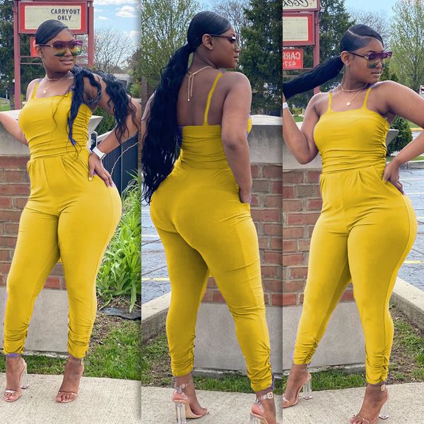 

2020 women jumpsuit fashion tights plus new size skinny legging polyester full length casual designer cloths one piece set s-xxxl pants