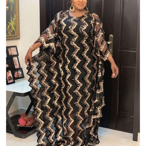 

ethnic clothing 2021 african women dashiki bazin riche lady long dress full sequined abaya dubai muslim africa boubou robe, Red
