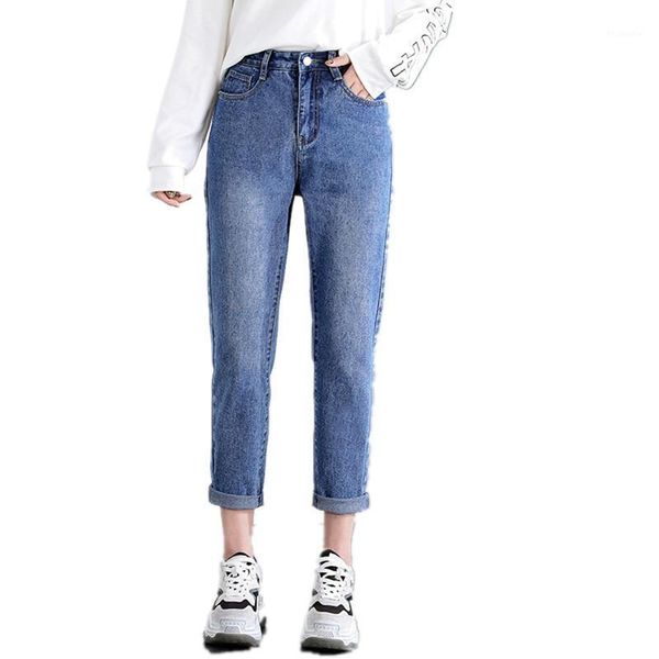 

women jeans ankle length pants female loose mom jeans pants with high waisted blue casual denim trousers1